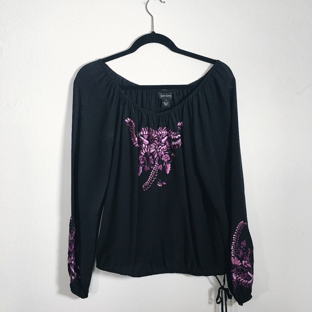 Karen Kane Silk Blouse, Size S, Black